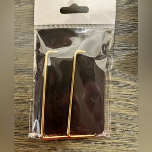 Gold square hoop fashion earrings